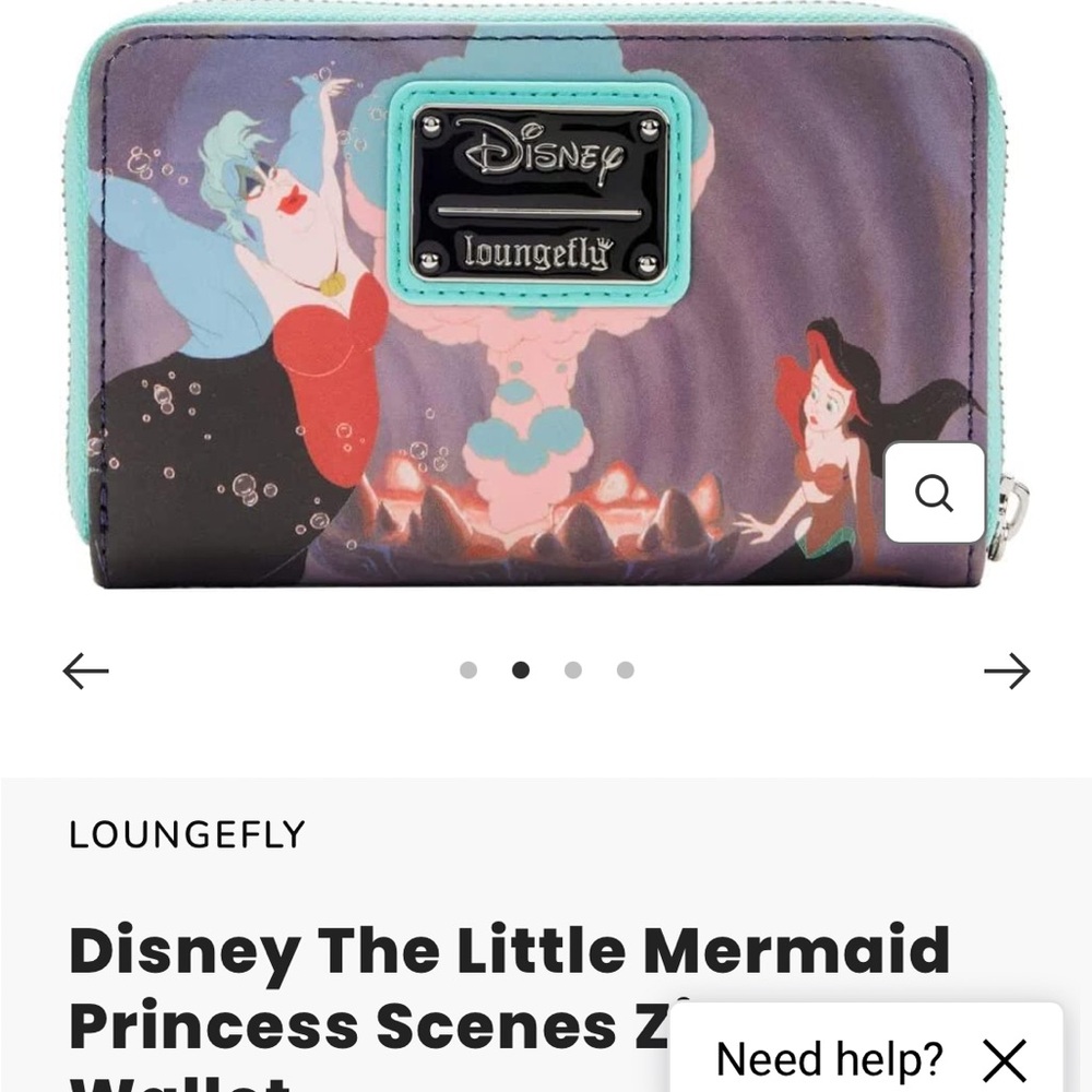 Loungefly Little Mermaid Ariel Wallet - Red and Blue - Picture 2 of 7